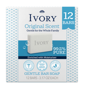 Ivory Gentle Bar Soap, Original Scent 3.17 oz, 12 Count