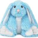 Bunny Microwavable Stuffed Animal  1.5 lb Unscented Heating Pad Plush, Soft Cozy Bunny Toy for Relaxation and Comfort, Gift for Women, Girls, Adults & Kids by Happy Fuel, Blue