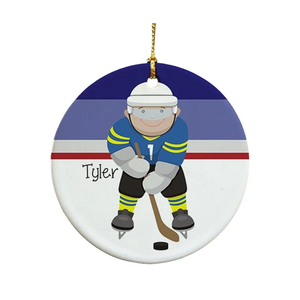 Personalized Ceramic Hockey Ornament Pack of 2