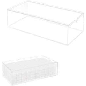 Acrylic Mahjong Case for American Mahjong Tiles, Clear Mahjong Storage Box Holds Up to 160 Tiles, Transparent Acrylic Mahjong Organizer with Sliding Lid, 9.1 x 4.9 x 2.3 Inch, Tiles Not Included