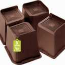 Bed Risers 1 inch, 2 inch, 3 inch, 4 inch, 6 inch, 8 inch Heavy Duty, Oversized Furniture Riser for Couch Sofa Table Chair Leg Frame Dorm, Support up to 6000 Lbs (Chocolat Brown 4 Pack, 5 inch)