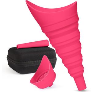 Female Urination Device Foldable Urine Funnel, Pee Funnel for Women with Extension Tube & Waterproof Case, Stand to Pee for Travel Camping Hiking