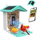 Smart Bird Feeder with Camera, AI Identifies 16,000+ Birds, Solar Powered, 2.5K HD, Auto Capture & Notify, Ideal Gift for Bird Lovers