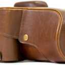 Megagear MG1185 Canon EOS Rebel T6s, 8000D (18-55mm) Ever Ready Leather Camera Case and Strap - Dark Brown