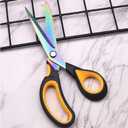 Scissors All Purpose, 9.5 Inch Premium Stainless Steel Scissors Heavy Duty Titanium Coating Sewing Fabric Scissor Cutting Fabric Leather, Hand Cutting Tools for Office, Home, School, Sewing and Crafts (Yellow)