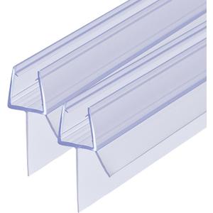 Shower Door Bottom Seal 2-Pack 3/8" x 39" Frameless Glass Shower Door Seal Strip Stop Leaks Create a Water Barrier with Extra Long Lip Covers up to 0.787" (20mm) Gap Replacement Bottom Seal