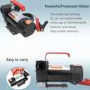 Diesel Transfer Pump with Hose Nozzle - 12V Electric Self-Priming Fuel Transfer Pump for Diesel, Kerosene, Transformer Oil - 10GPM