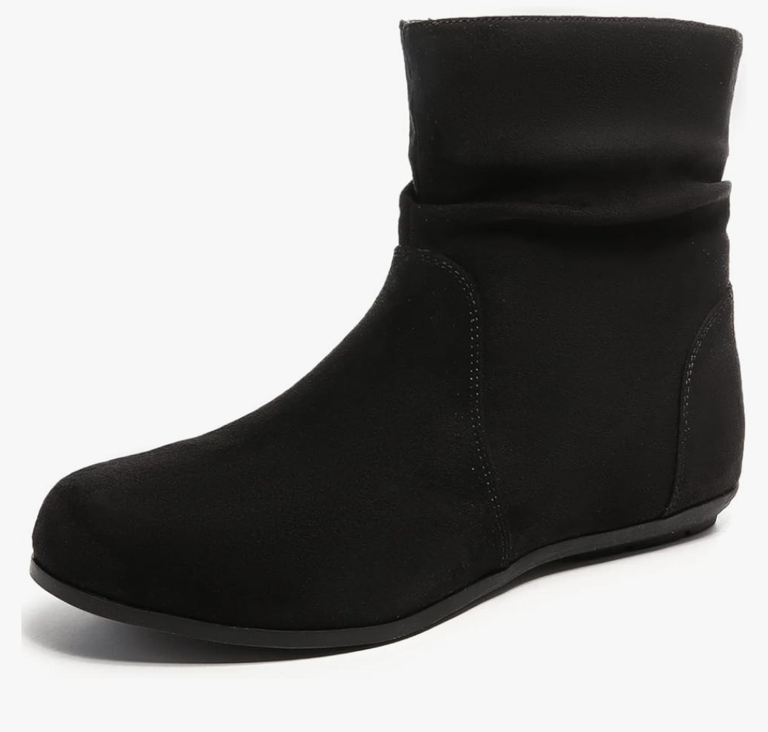 Luoika Women's Wide Width Low Heel Side Zipper Ankle Boots
, 10