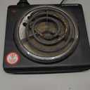 Elite Gourmet ESB100B Countertop Single Coiled Burner Electric Hot Plate, Temperature Control, Indicator Light, Easy to Clean, Black