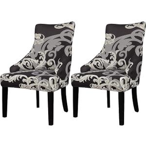 Lellen Wingback Side Chair Slipcover - Wingback Chair Covers with Pattern,Stretch Armless Wingback Chair Slipcover,Wingback Dining Chair Covers,Arm Chair Protector Cover for Room Home Decor （2PCS）