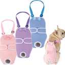 Avont 3 Pack Frenchie Dog Diapers Female, Washable Reusable Girl Doggie Pants for Period Heat Cycle, Full Body Cover Onesie with Adjustable Straps -Pink/Purple/Blue L