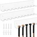 Threehoney 2 Pcs Mini Baseball Bat Holder, Acrylic Clear Baseball Bat Hanger Holder 15 3/8 x 2 x 2 Inch with Top Diameter 0.7-0.8 Inch, 10 Items Display Rack Wall Mount for Sport Souvenir, Collector