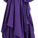 LTAKK Renaissance Dress Women Medieval Costume Victorian Dresses Peasant Gothic Fairy Witch Wedding Under Dress (Large-X-Large, Purple)