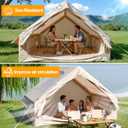 Inflatable Tents for Camping with Skylight and Stove Opening-Quick Setup,All-Season Inflatable Tent,Waterproof Oxford Cloth Large Blow up Tent,Suitable for 4-6 People Glamping Camping Tent House