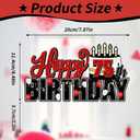 LINGTEER Happy 75th Birthday Red Acrylic Cake Topper,Red Theme Birthday Cheers to 75 Years Old Party Cake Decorations Gift Sign.