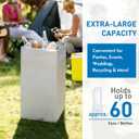 MAXWAVE 4 Pack 30 Gallon Collapsible Disposable Trash Garbage Cans, Large Reusable Recycling Bins, Extra Thick Recycled Cardboard, Perfect for Parties, Events & Camping (30" H x 14" W x 14" D), White