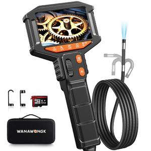 Two-Way Articulating Borescope Camera with Light: Industrial Endoscope Inspection Snake Camera - Flexible Bore Scope Cam with 0.33in Articulated Probe for Mechanic Automotive Engine Wall - 5.5FT (1-Black & Orange)