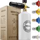 MEKOH Foam Cannon for Pressure Washer, 4000psi Car Wash Foam Gun, 1 Liter Foam Sprayer, Pressure Washer Soap Attachment with 1/4" Quick Connector, Snow Soap Blaster with 5 Nozzles for Car Detailing (White)