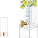 2 Gallon Large Drink Dispenser, Drink Dispenser with Acrylic Stand, Drink Dispensers for Parties with Ice Core, Beverage Dispenser with Airtight Valve for Water, Punch, Juice (Clear)