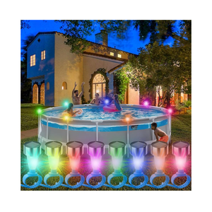 Solar Pool Lights for Above Ground Pool Frame, 2025 Upgraded Super Bright RGB Waterproof LED Pool Lights, Swimming Pool Light for Outdoor Pool Enclosure Fence Decoration Accessories(8 Packs)