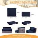 4Pcs Patio Cushion Covers Replacement, Couch Cushions Covers with Zippers, Waterproof Patio Furniture Cushion Slipcovers for Couches,Outdoor Patio Furniture (Navy Blue)