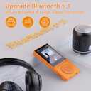 64GB MP3 Player with Bluetooth 5.3, Color Screen 2.4", Music Player with HiFi Sound, MP3 Players Built in HD Speaker Voice Recorder E-Book, Expanded Up to 128GB, Earphone Included, for Sports Runner