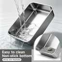 Extra Large Stainless Steel Cat Litter Box, Non-Stick & Odor-Free