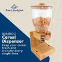 Bamboo Dispenser 3.5Liters (118 fl Oz) , Cereal Dispenser, Storage Container, Snack Bar Station, Dry Food Dispenser, Cereal Dispenser Countertop, House Essentials