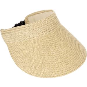 Straw Sun Visors Hats for Women UV Protection, Summer Packable Beach Hat, Wide Brim Foldable Hats for Travel