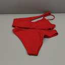 One Shoulder Cutout Bikini Set for Women High Waisted Bottom Swimsuit Two Piece Bathing Suit
(Large, Red)