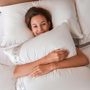Premium Goose Down Pillows Standard Size - 700+ Fill Power, Down Pillow for Back Sleeper, 100% Cotton 500 TC Cover Down Pillow Standard Size Mid-Plush Pillow 1 Pack 20"x26"