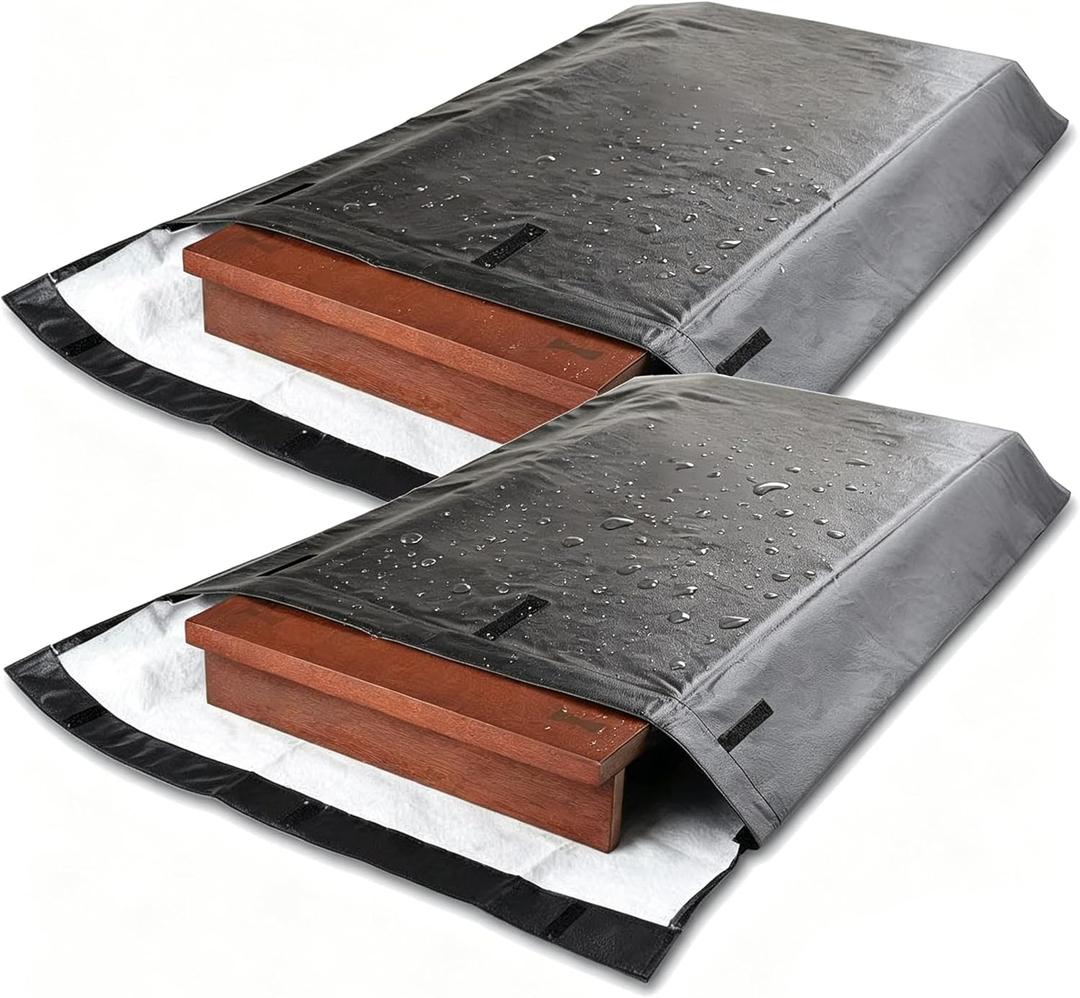 Table Leaf Storage Bag Padded 2 Pack, Heavy Duty Dining Table Leaf Bag, Extra Thick Flannel Backing Dining Table Cover Protector, 51" Lx24''W, Water-Resistant Scratch Resistant, Black