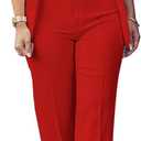 Tcremisa Women's Fashion Fall 2 Piece Pant Suit Dressy Long Sleeve Blazer and Slim Fit Pants Set Business Outfits (X-Large, 1red)