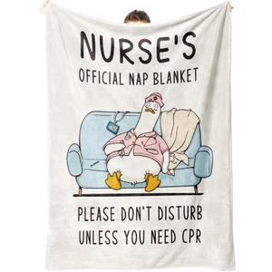 Nurses Gifts for Women/Men, Cute Nurses Week/Appreciation Gifts - Soft LPN RN Nurse Blanket, Nursing Student Graduation Gift Flannel Throw Blanket 60" X 50"