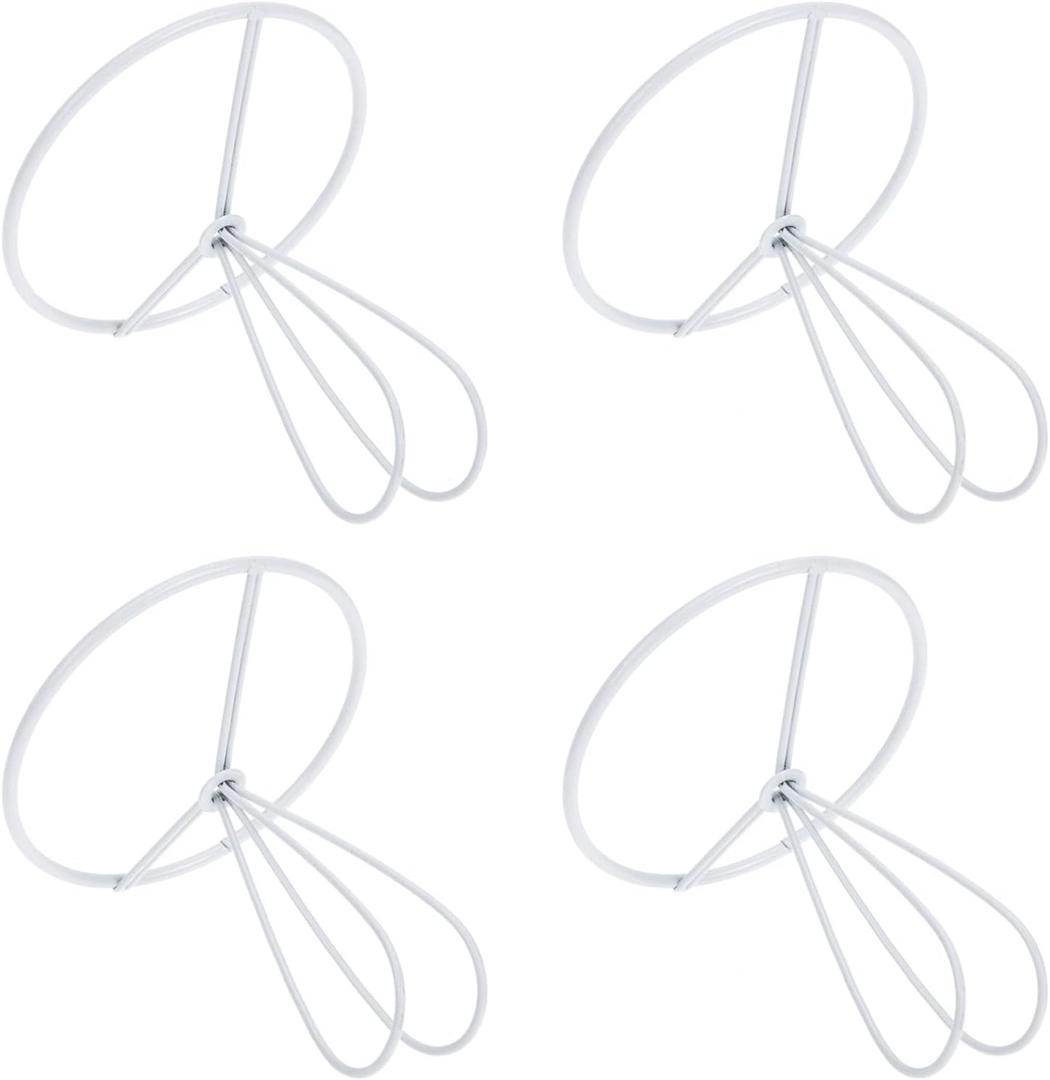 4pcs Cone Shape Lampshade Frame Wire Lamp Cover with Metal Ring Support for Diy Projects for Ceiling Lamps and Chandeliers