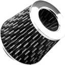 Clamp-On Car Air Intake Filter, 3 In/3.5 In/4 In Three Size High-Flow Washable Vehicle Air Cone Filter Cleaner, Round Tapered Auto Cool Cleaner Replacement, Universal Fit (Carbon Fiber Black)