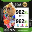 962XL Ink Cartridges Combo Pack Replacement for HP 962XL HP 962 Ink Cartridges Work for HP Officejet Pro 9015e 9010 9025e 9010e 9012 9015 9018 9020 Printers for HP 962 (4 Pack)