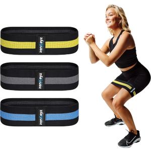 2 x Resistance Fabric Booty Bands- 3 Working Out Hip Stretch Bands for Legs, Butt, Glutes- Exercise Loop Band for Workout, Stretching, Warm-Up, Strength Training, Squats, Build Glute & Muscle, Women & Men