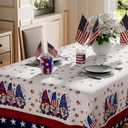 2 x XCHI Gnomes Stars Patriotic America 4th of July Memorial Day Independence Day Tablecloth Rectangle Washable Table Covers for Home Party Decorations 60x84 Inch
