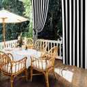 Striped Outdoor Curtains for Patio Waterproof Weatherproof,Black and White Outdoor Curtains,Sun Blocking Privacy Grommet Outside Curtains Weighted Drapes for Gazebo Porch Pergola,2 Panels,54W x 108L