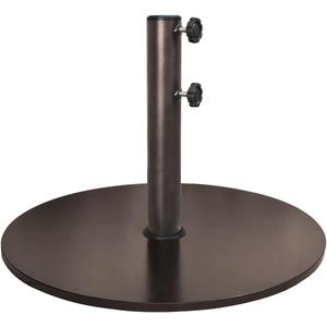 EliteShade USA Up to 140 lbs Round Umbrella Base Steel Plate Stand Market Patio Outdoor Heavy Duty Umbrella Holder, Bonus 18" Round Weight Sand Bag (Sand is not Included), Reddish-Brown
