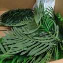 4ft 2pcs Large Artificial Plants Fake Palm Tree Tropical Palm Leaves Faux Palm Plants Tall Tree Indoor Real Touch Plastic Monstera Leaves for Home Garden Outdoor Office Decor (4ft/125cm-2pcs)