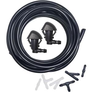 Front Windshield Washer Nozzles Kit for Honda Pilot 2009 2010 2011 2012 2013 2014 2015 76810-SZA-A01ZA Wiper Spray Washer Jet with 3M Fluid Hose & 6 Connectors