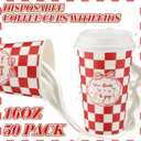 50 Sets 150 Pcs She's Ready to Pop Disposable Cups with Lids and Straws She's Ready to Pop Baby Shower Decorations Cute Soda Bow Cold Beverage Drinking Cups for Baby Shower Birthday Party Supplies, 16 oz