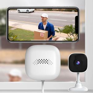 3MP 2K Window Camera, 2.4GHz & 5GHz WiFi Indoor Cameras for Home Security with Full Color Night Vision, Human & Motion Detection Instant Alerts, 24/7 Recording, 2-Way Audio, No Drill Quick Install