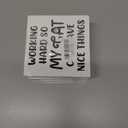 2 x Cat Lover Decor Wooden Box Sign, Funny Cat Desk Decoration for Home, Working Hard, Cat Lover Gifts for Women Men, Cat Mom Cat Dad Cat Owner Gifts