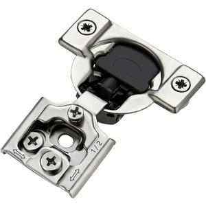 Ravinte 60 Pack (30 Pairs) 1/2 Inch Overlay Soft Close Hinges for Kitchen Cabinets - Satin Nickel Hidden Concealed Hinge, Stainless Steel, Self Closing
