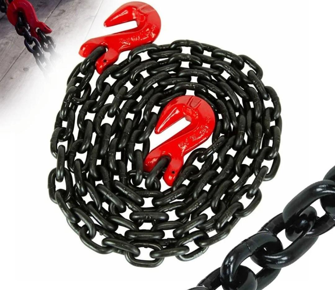 1/2" x 20' G80 Tie Down Chain w/ Grab Hooks - 12,000 lbs WLL