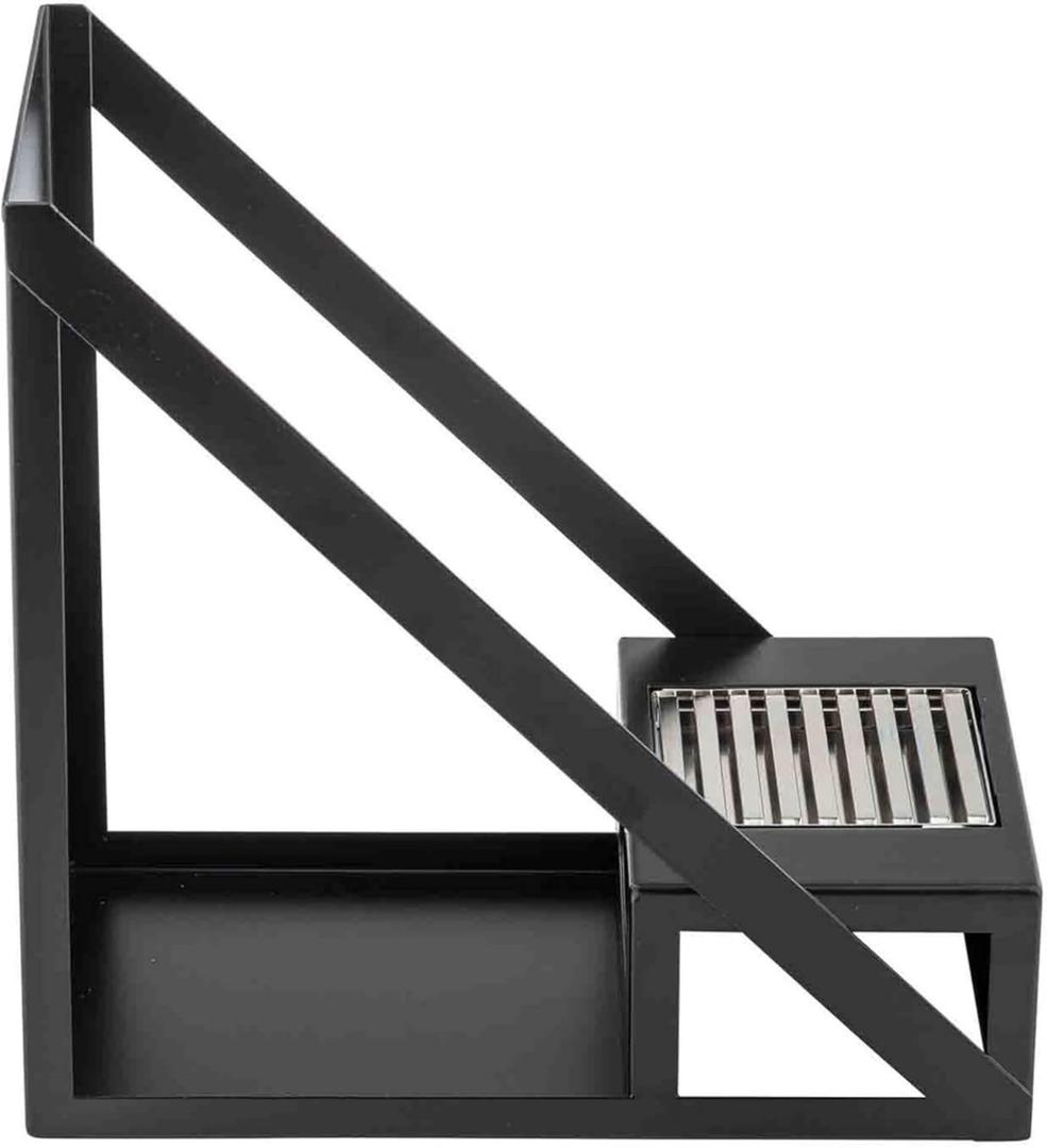 Tablecraft 12782 Single Airpot Rack, Black Powder Coated Steel, Organizer with Stainless Steel Drip Tray, Ideal for Restaurants, Cafes, and Catering Beverage Stations