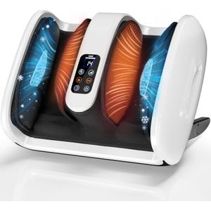 yoyomax Foot Massager with Heat & Ice Therapy, Foot Massage Plantar Fasciitis & Neuropathy Relief, Deep Kneading Shiatsu for Feet-Calf-Arm-Ankle Relaxation at Home/Office, Ideal for Women & Men-White